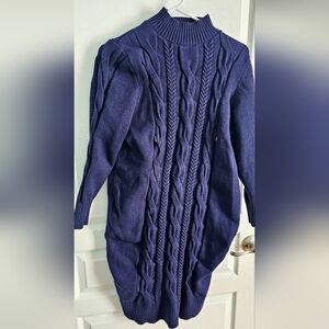 Seraphine Maternity Nursing Navy Blue Sweater Dress Medium